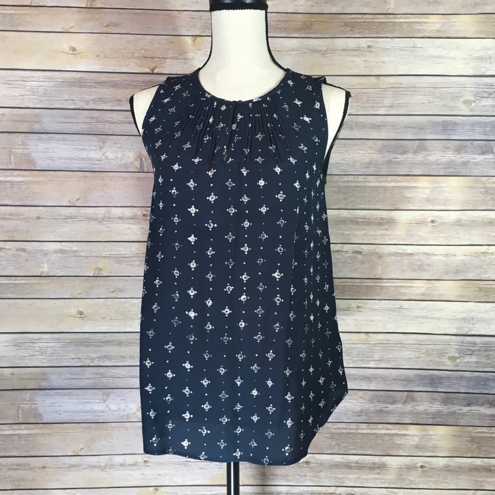 Madewell Navy Tank with Dot Detail